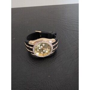 Wildlife by Heidi Klum Mens Dress Watch 38mm Gold Tone Day Date New Battery